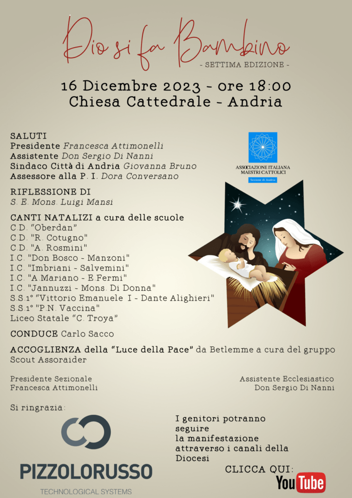 Locandina dell'evento "Dio si fa Bambino"