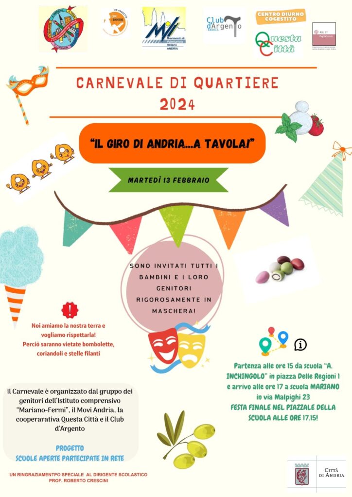 Locandina di carnevale di quartiere 2024